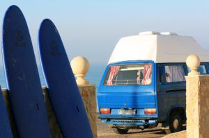 Intensive surf and drive with a campervan
