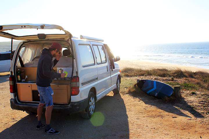 Surf holidays with campervan in Santa Cruz