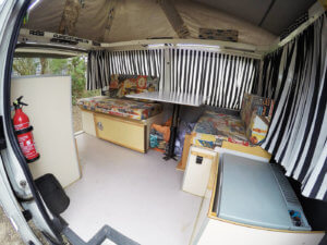 Vintage inside decor campervan
