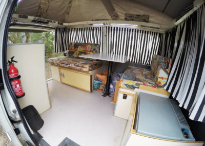 Vintage decor inside campervan